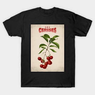 Old fruit poster - Cherries - Vintage - retro T-Shirt